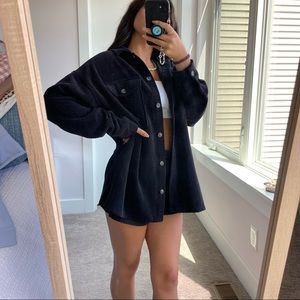Forever 21 Black oversized corduroy cardigan/ coverup